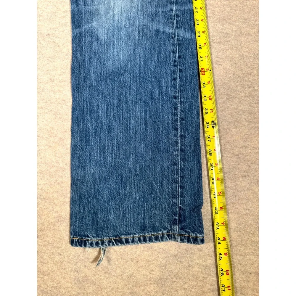 Levis 501 Jeans Mens 36x34 Blue Whiskering Denim Cotton Straight‎ Leg Button Fly